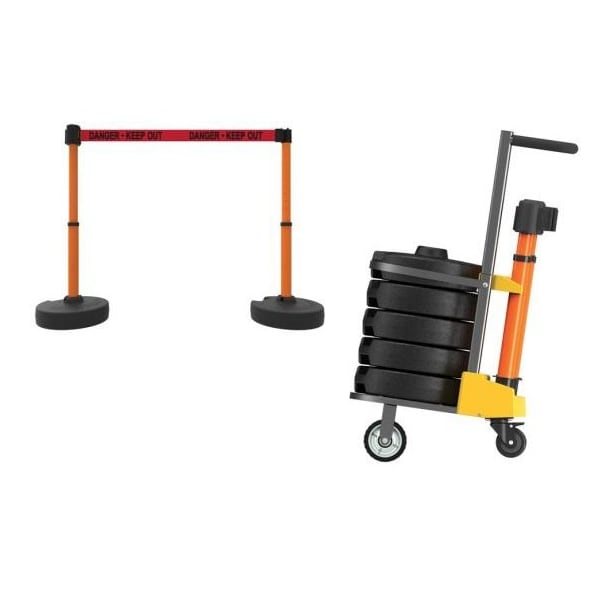 Accuform MOBILE BANNER STAKE STANCHION CART PRB918OR PRB918OR - main